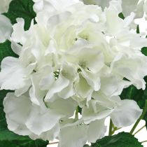Bouquet décoratif d&#39;hortensias fleurs artificielles blanches 5 fleurs 48cm