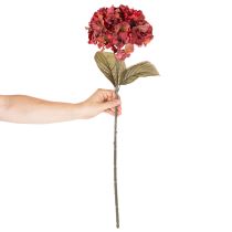 Article Branche de Fleurs d’Hortensia Artificielle 74 cm Rouge