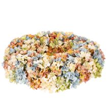 Article Couronne artificielle d'hortensias multicolore pour porte et mur 55 cm