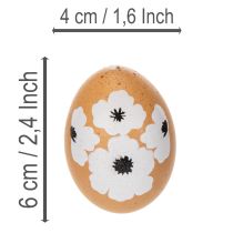 Article Décoration de Pâques à suspendre, printemps, Pâques, véritables œufs de poule, naturels, 6 cm, lot de 6