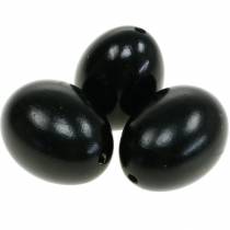 Article Oeufs de poule Décoration de Pâques noire Oeufs soufflés 10 pcs