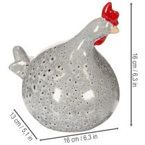Article Figurine de poulet en céramique, design amusant pour une décoration intérieure élégante, 16 cm, lot de 2