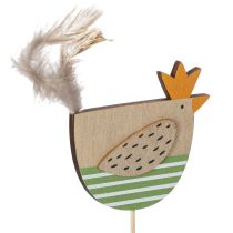 Article Piquets en forme de poule, motif Pâques, pour une décoration printanière joyeuse, 7 cm, lot de 12