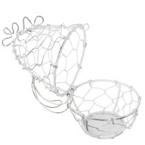 Article Panier en fil de fer en forme de poule pour les œufs de Pâques. Un ajout charmant à votre décoration de Pâques. 14 cm