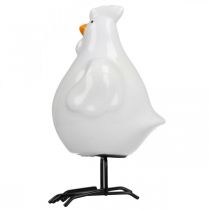 Article Poule décorative avec oeuf doré, figurine de Pâques en porcelaine, décoration de Pâques poule H12cm 2pcs