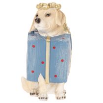 Article Dekofigur chien assis chiot en paquet-cadeau résine 20 cm