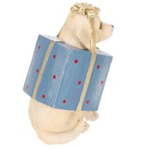 Article Dekofigur chien assis chiot en paquet-cadeau résine 20 cm