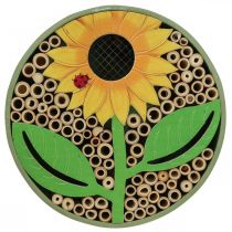 Hôtel à Insectes Maison à Insectes Ronde en Bois Tournesol Vert Ø25cm