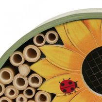 Hôtel à Insectes Maison à Insectes Ronde en Bois Tournesol Vert Ø25cm