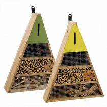 Insect Hotel Insect House Bois Vert Jaune 30.5x39cm