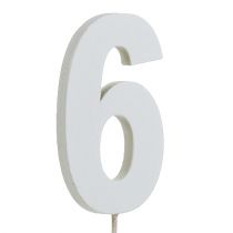 Article Chiffre anniversaire blanc „6 » sur tige L. 27 cm 10 p.
