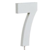 Chiffre anniversaire blanc „7 » sur tige L. 27 cm 10 p.