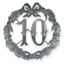 Numéro d’anniversaire 10 argenté