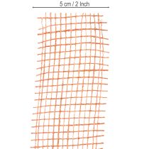 Article Ruban de jute, ruban en maille, jute écologique, rouge terre cuite, 5 cm de large, 40 m de long