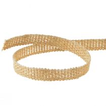 Article Ruban de jute ruban décoratif bronze ruban naturel tissé 12mm 10m