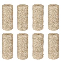 Article Fil de jute cordon de jute naturel 2 mm 50 m par rouleau × 8 pièces