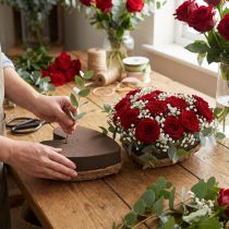 Article Cœur en mousse florale OASIS® Renewal® Biolit®, 18 cm, brun, pour compositions florales, lot de 2