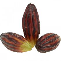 Cacao fruit décoration artificielle vitrine violet-vert 17cm 3pcs