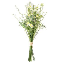 Article Bouquet de camomille artificielle verte, blanche et jaune de 45 cm