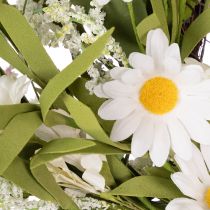 Article Couronne de marguerites artificielles, aspect naturel et résistante, pour la décoration de portes et de murs, 55 cm