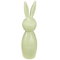 Article Figurine de lapin de Pâques en céramique vert pastel, décoration de table, 22 cm, lot de 2