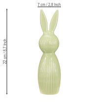 Article Figurine de lapin de Pâques en céramique vert pastel, décoration de table, 22 cm, lot de 2