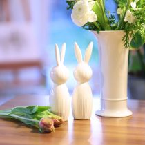 Article Figurine de lapin simple, objet décoratif pour compositions printanières modernes, 22 cm, lot de 2
