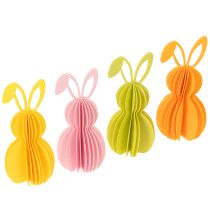 Article Figurines décoratives de lapins en papier à suspendre, idéales pour les décorations de printemps, 20 cm, lot de 4