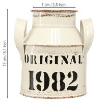 Article Pichet décoratif en métal « Original 1982 » Crème Rouille H13cm 2 pièces