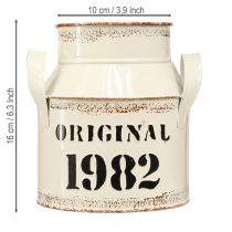 Article Pichet décoratif en métal « Original 1982 » Crème Rouille H16cm 2 pièces