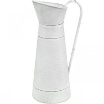 Pichet décoratif en métal pichet en métal blanc rustique Ø16,5cm H 41cm