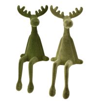 Article Élan Figurine bord d’étagère Vert/vert foncé Assortis 31cm 2pcs
