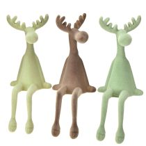 Article Élan Figurine bord d’étagère Vert marron menthe 31cm 3pcs