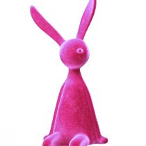 Article Lapin de Pâques assis, floqué, rose, 56 cm