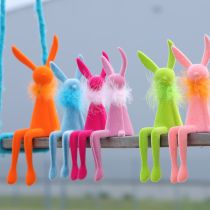 Article Lapin de Pâques à poser, figurine de lapin de Pâques assis pour Pâques et le printemps, 27 cm, lot de 2