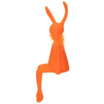 Article Figurines Lapins de Pâques décoratives à poser – Lachs et Orange – 36 cm – Lot de 2