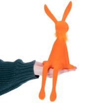 Article Figurines Lapins de Pâques décoratives à poser – Lachs et Orange – 36 cm – Lot de 2