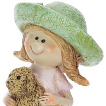 Article Tabouret Edge fille souriante avec chien Ø4,5cm H9,5cm