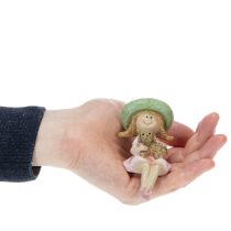 Article Tabouret Edge fille souriante avec chien Ø4,5cm H9,5cm