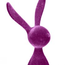 Article Lapins de Pâques décoratifs à poser sur une étagère, floqués, assortis, 36 cm, lot de 4