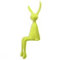 Article Lapin de Pâques assis sur une étagère, floqué, jaune-vert, 56 cm