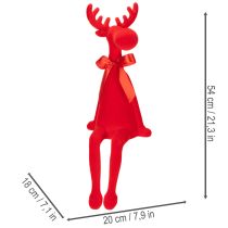 Article Dekofigur renne rouge avec nœud assis 54 cm - intérieur