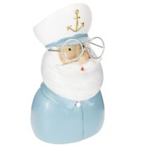 Article Figurine décorative de capitaine marin avec lunettes et casquette - 16 cm