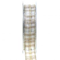 Karoband avec mica argent naturel 25mm 15m
