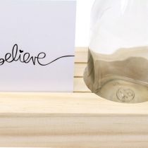 Article Porte carte bois Porte photo bois mini vase 25×7.5×12cm