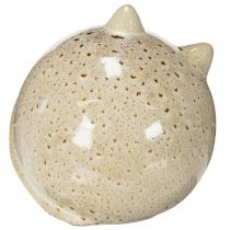 Article Figurine décorative de chat en céramique, forme ronde, idéale pour le salon ou la chambre, 13 cm