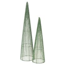 Article Kegel en métal vert 62 cm pour décorations florales, lot de 2
