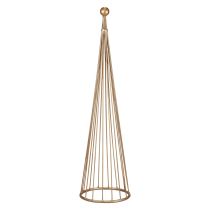 Décoration sapin de Noël en métal cônes dorés H62/83cm lot de 2