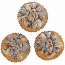 Muffins aux noix artificiels 7cm 3pcs