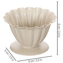 Article Coupe décorative crème 9 cm en forme de fleur